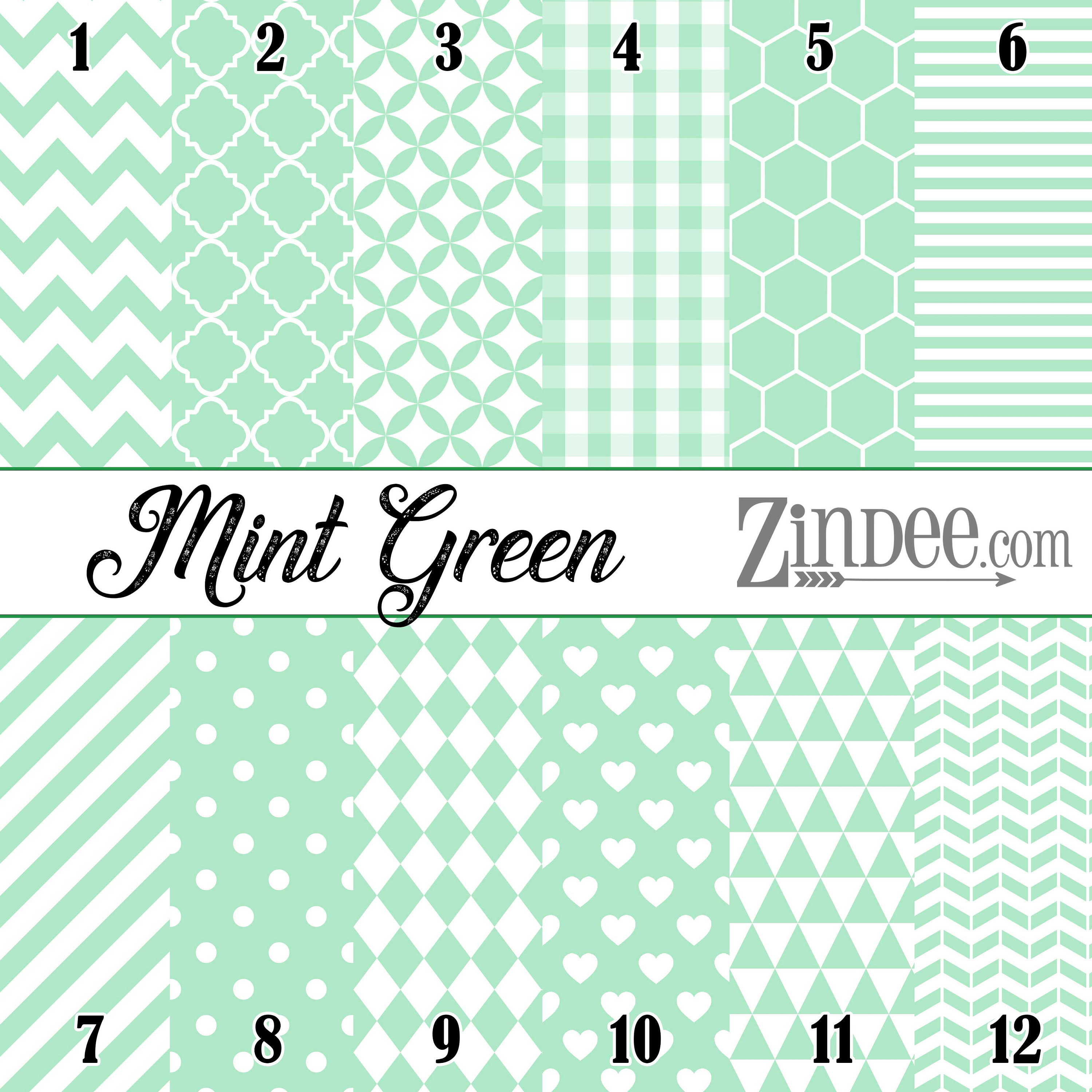 Mint green pattern vinyl printed vinyl adhesive vinyl heat Etsy