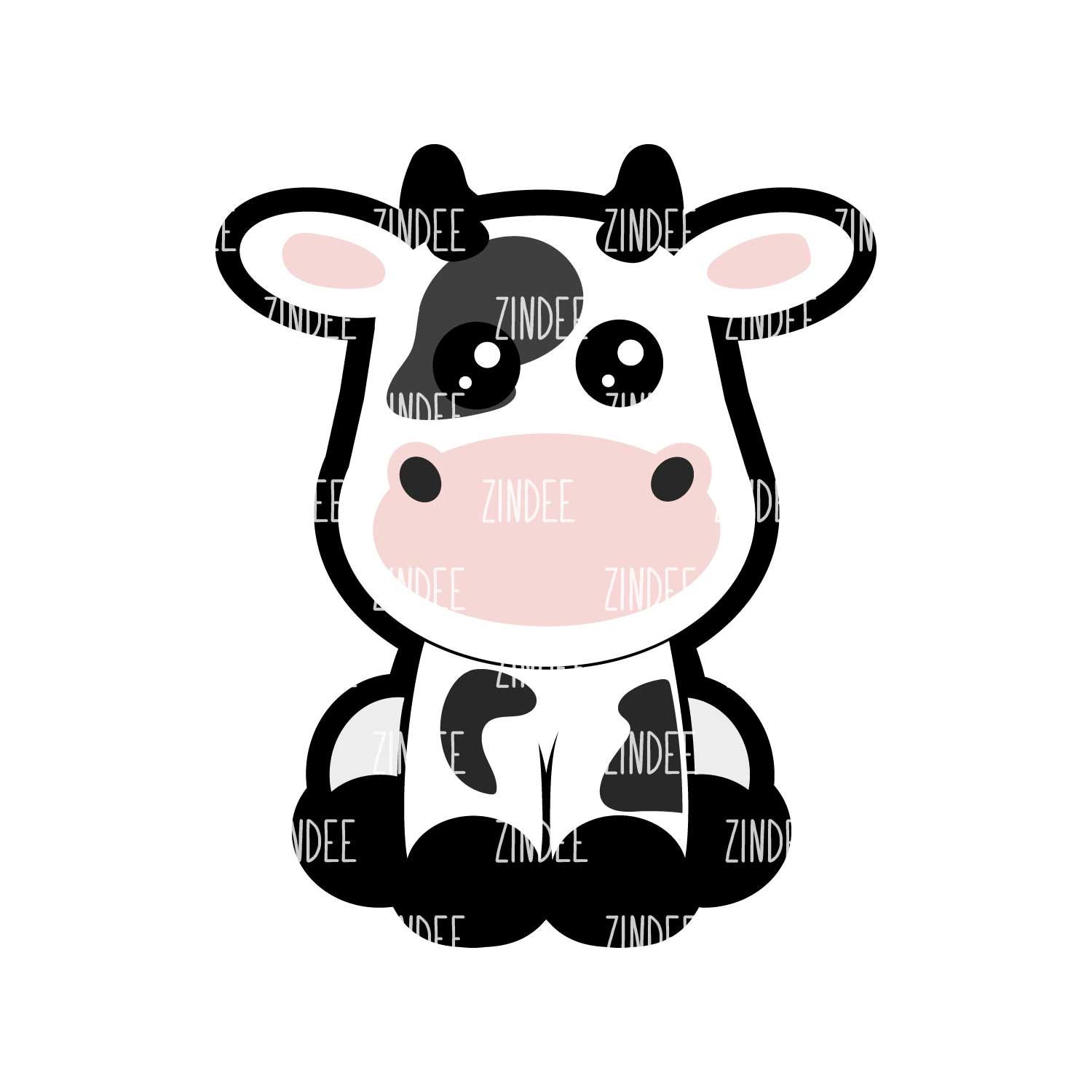 Sitting Cow 2 Clear Acrylic Badge Reel Blanks SET of 10, Badge