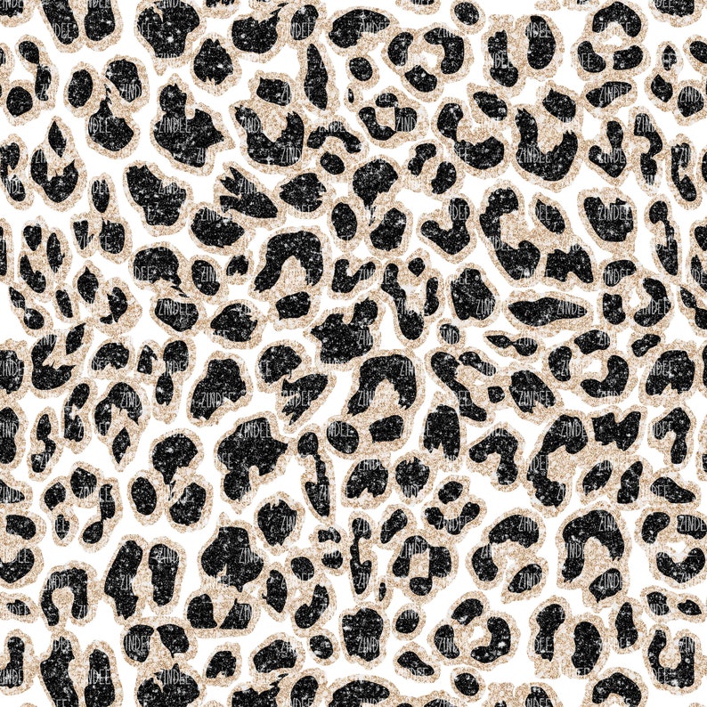 Gold and Black Glitter Leopard vinyl, printed vinyl, adhesive vinyl, heat transfer vinyl, pattern heat transfer, printed HTV or ADHESIVE image 1