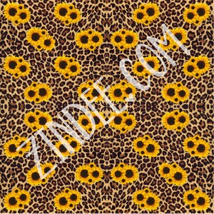 Sunflower Leopard vinyl, printed vinyl, adhesive vinyl, heat transfer vinyl, pattern heat transfer, printed HTV or ADHESIVE, iron on