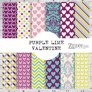 Purple lime valentine pattern vinyl, printed vinyl, adhesive vinyl, heat transfer vinyl, pattern heat transfer, printed HTV or ADHESIVE