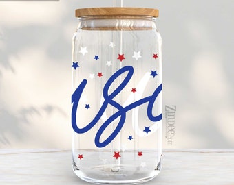 USA Script UV DTF Wrap-16 oz (approx. 9.5"x4")