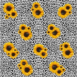 Black Grey Leopard Sunflower, printed vinyl, adhesive vinyl, heat transfer vinyl, pattern heat transfer, printed HTV or ADHESIVE, iron on