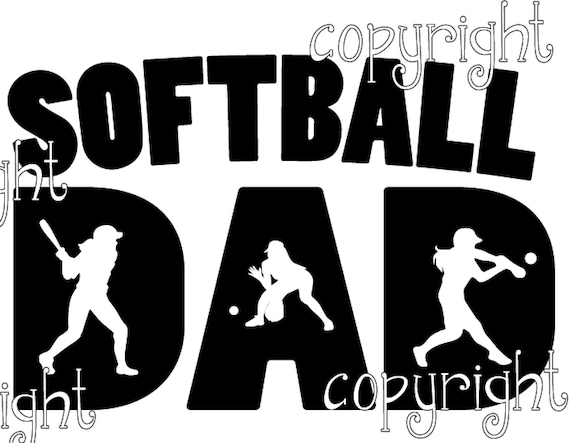 Download Softball DAD Silhouette SVG cut file vinyl file silhouette | Etsy