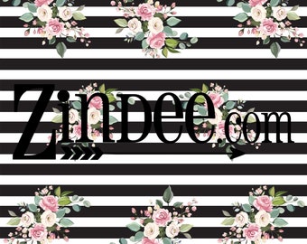 Black White Stripe Pink Floral vinyl,printed vinyl, adhesive vinyl, heat transfer vinyl, pattern heat transfer,printed HTVorADHESIVE,iron on