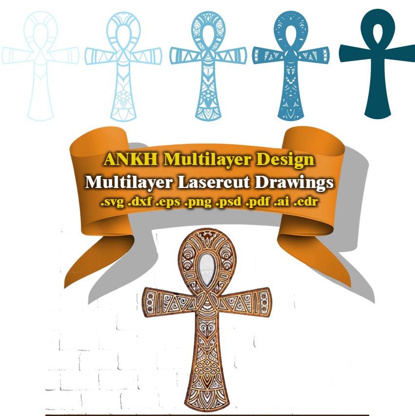 Ancient Egyptian Ankh Cross Multilayer Laser Cut SVG Mandala Glowforge ...