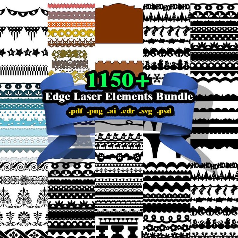 1150+ Decorative Edge SVG Bundle, Laser Cut Border Files, Ornate Corner ...