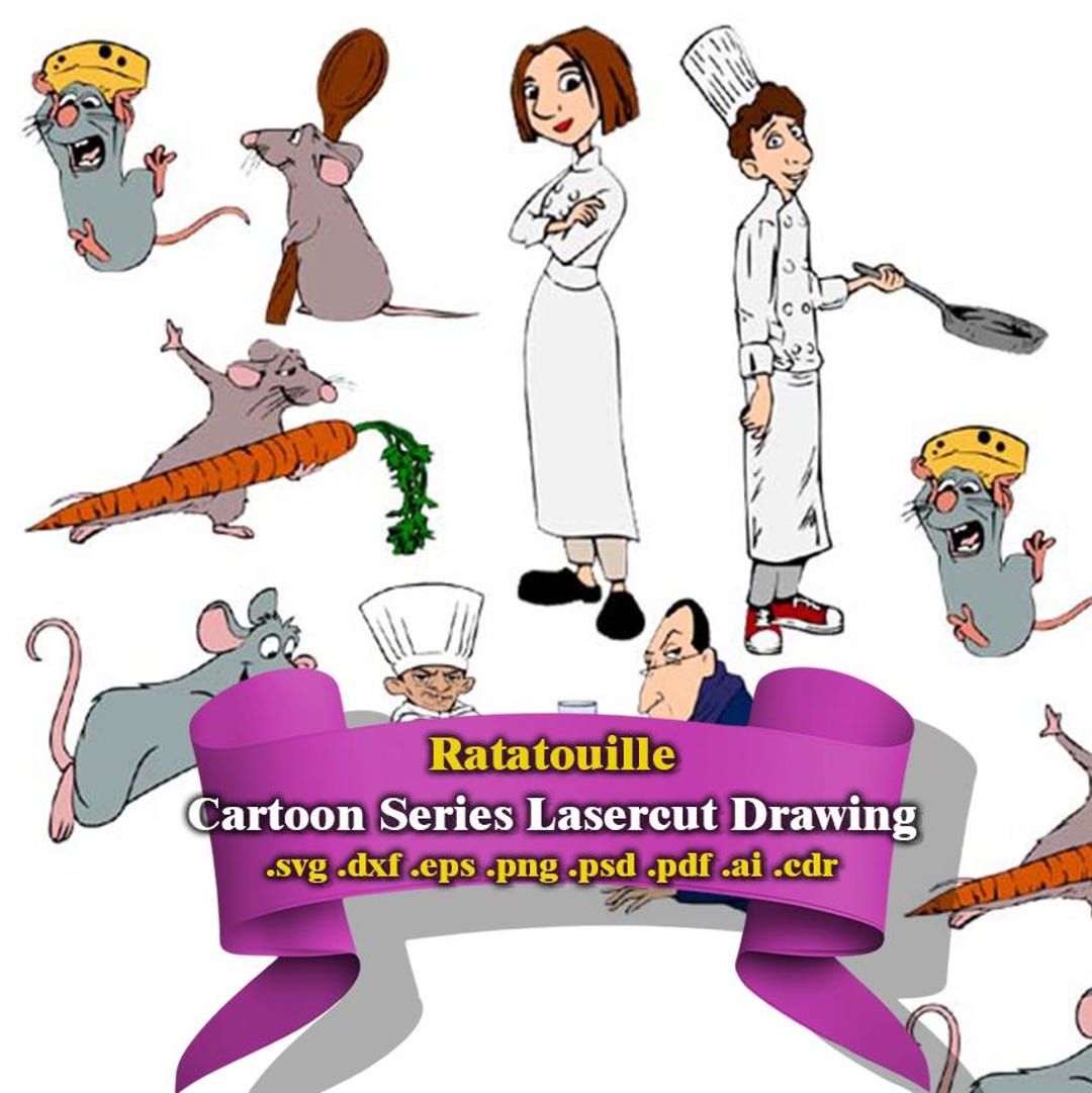 Ego Remy Ratatouille SVG Bundle Remy Chef Linguini Anton Ego Laser Cut Digital ...