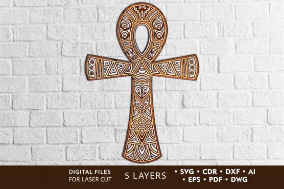 Ancient Egyptian Ankh Cross Multilayer Laser Cut SVG Mandala Glowforge ...