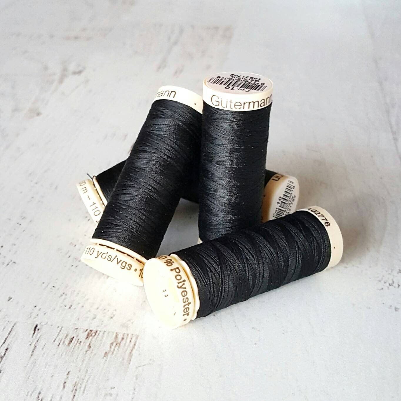 110 Yards GUTERMANN THREAD NEUTRAL Tones Sew All Polyester Thread, 100%  Polyester Thread, 50 Weight Thread, You Choose, Black Gutermann 