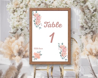 Elegant wedding table numbers printable 1-20 - luxury reception decor cards instant download wedding signs