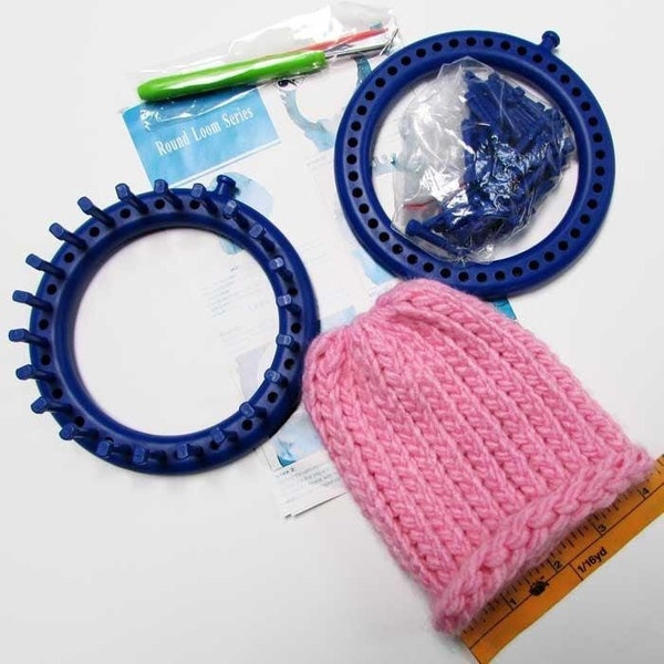 Baby Hat Knitting Loom, Circular Loom with Removable Pegs for Baby Hats, Wristwarmers, Doll Dresses, Like Knifty Knitter