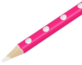 White Fabric Marking Pencil: Pink Polka Dot Erasable Tailor's Chalk