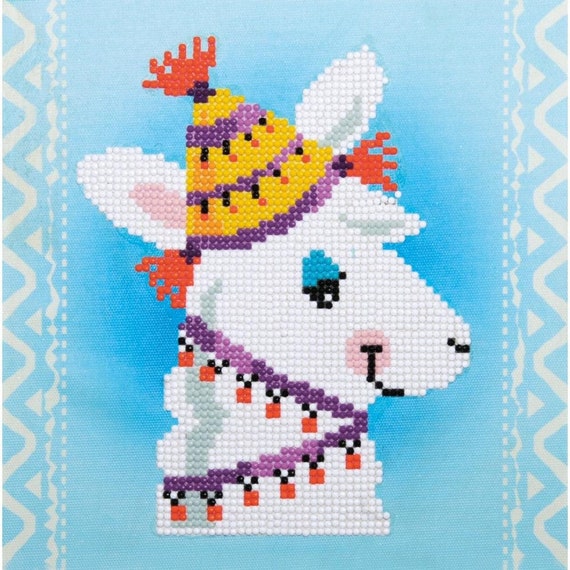 5D Diamond Painting Kit with Frame, Llama Wall Art for Kids (7 x 7