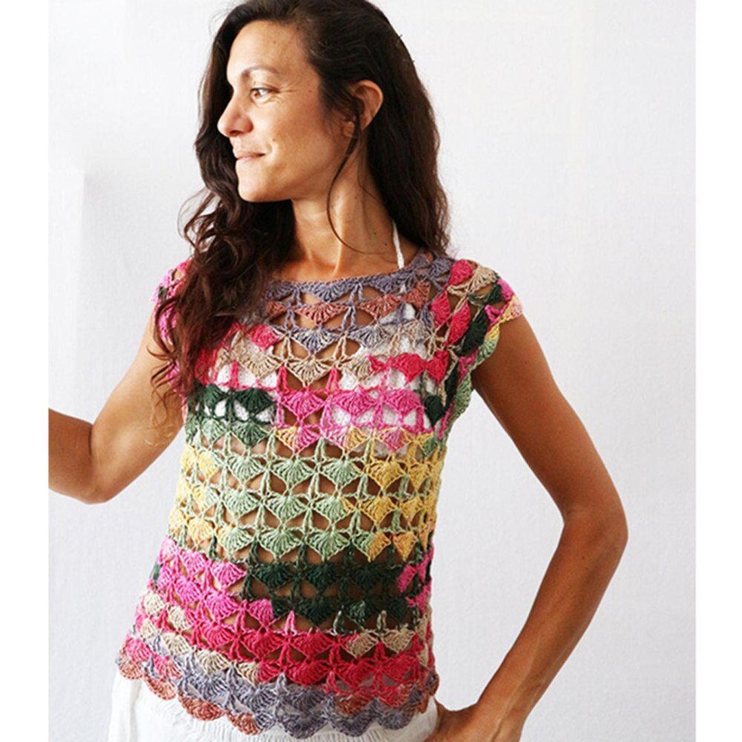 Crochet Top for Women Kit Women's Shell Chrosheted Tank Top Beija Flor ...