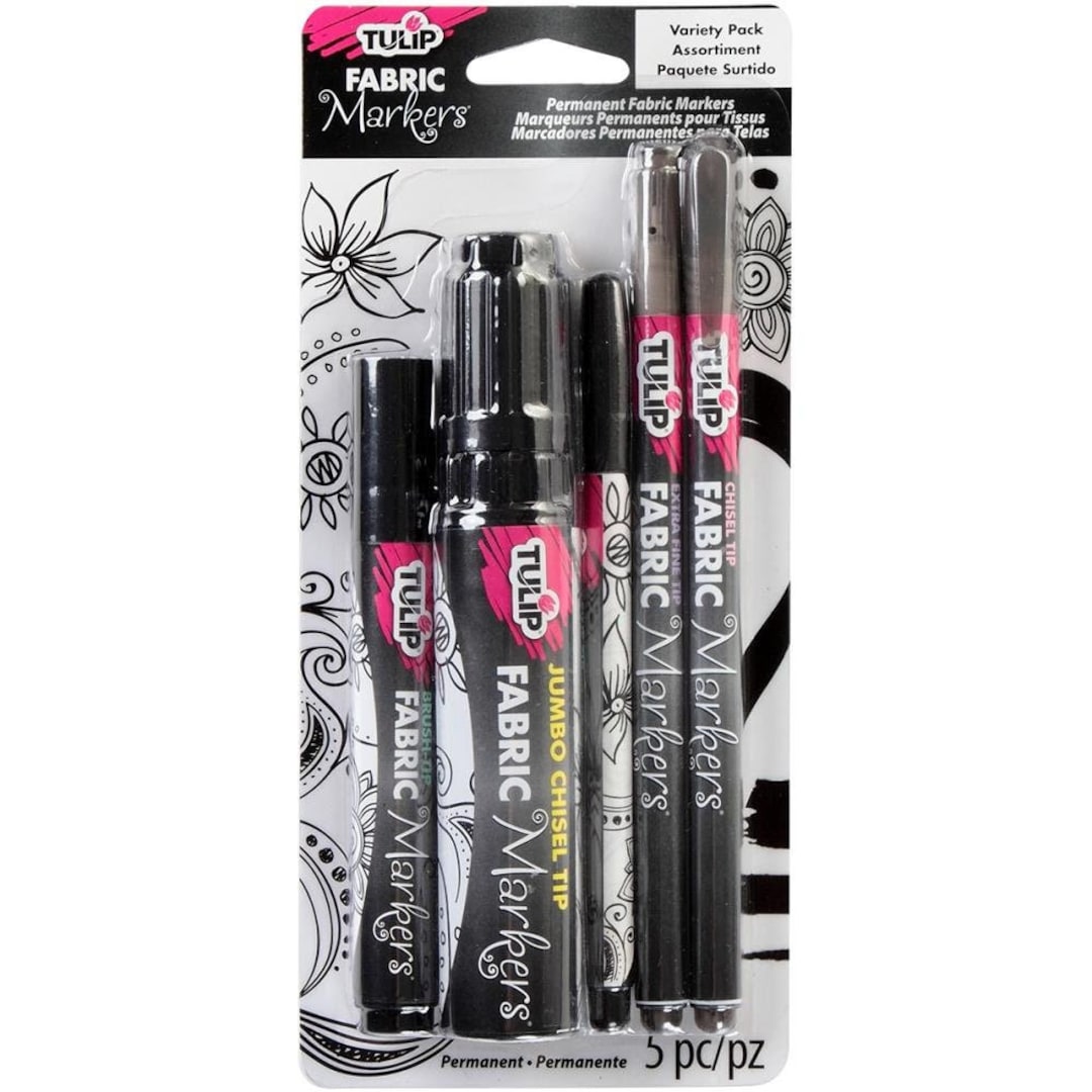 Fabric Markers Black Fabric Marker Variety Pack of 5 Etsy