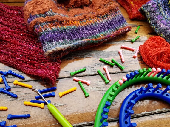 Knitting Loom Set Round Looms With Removable Pegs For Hats Socks Cowls And Scarves Set Of 4 Adjustable Circular Weaving Looms Knitting Loom Set Round Looms With Removable Pegs For Hats Socks Cowls And Scarves Set Of 4 Adjustable Circular Weaving Looms