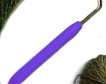 Sock Loom Hook. Bamboo Handle Loom Knitting Hook 11 mm K-H .45 inch Large Loom Hook with Knob End Corking Hook or Knitting Nancy Hook