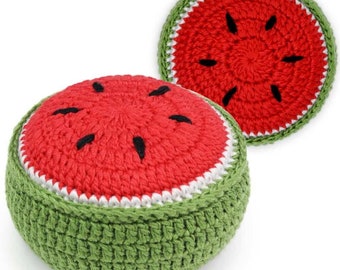 Pin Cushions for Sewing - Crocheted Fruit Pincushion & Pattern Weight - Watermelon, Kiwi Fruit and Orange Pin Cushions - Prym Love
