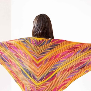 Shawl Knitting Kit, Butterfly Papillon Shawl by Marin Melchior, Kit with Yarn & Pattern, Intermediate Knitting Kit