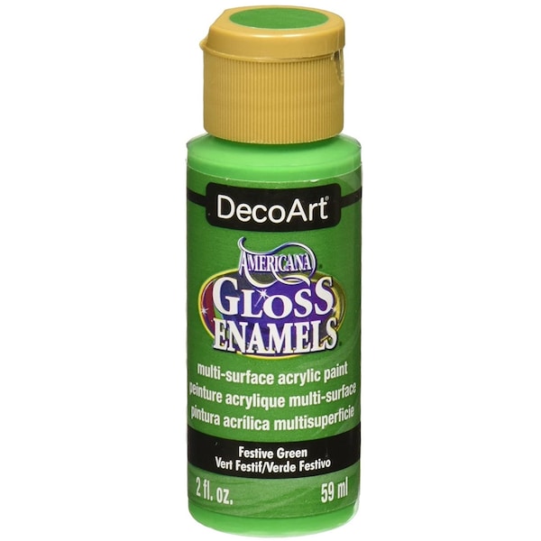 Glass Paint | Opaque Glass Paints for Crafting | DecoArt Gloss Enamels, 2oz Bottle | Enamel Paint