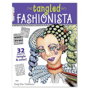 Zentangle Patterns, Tangled Fashionista Coloring Book for Adults & Children, Pre-Drawn Illustrations for You to Add Zentangles