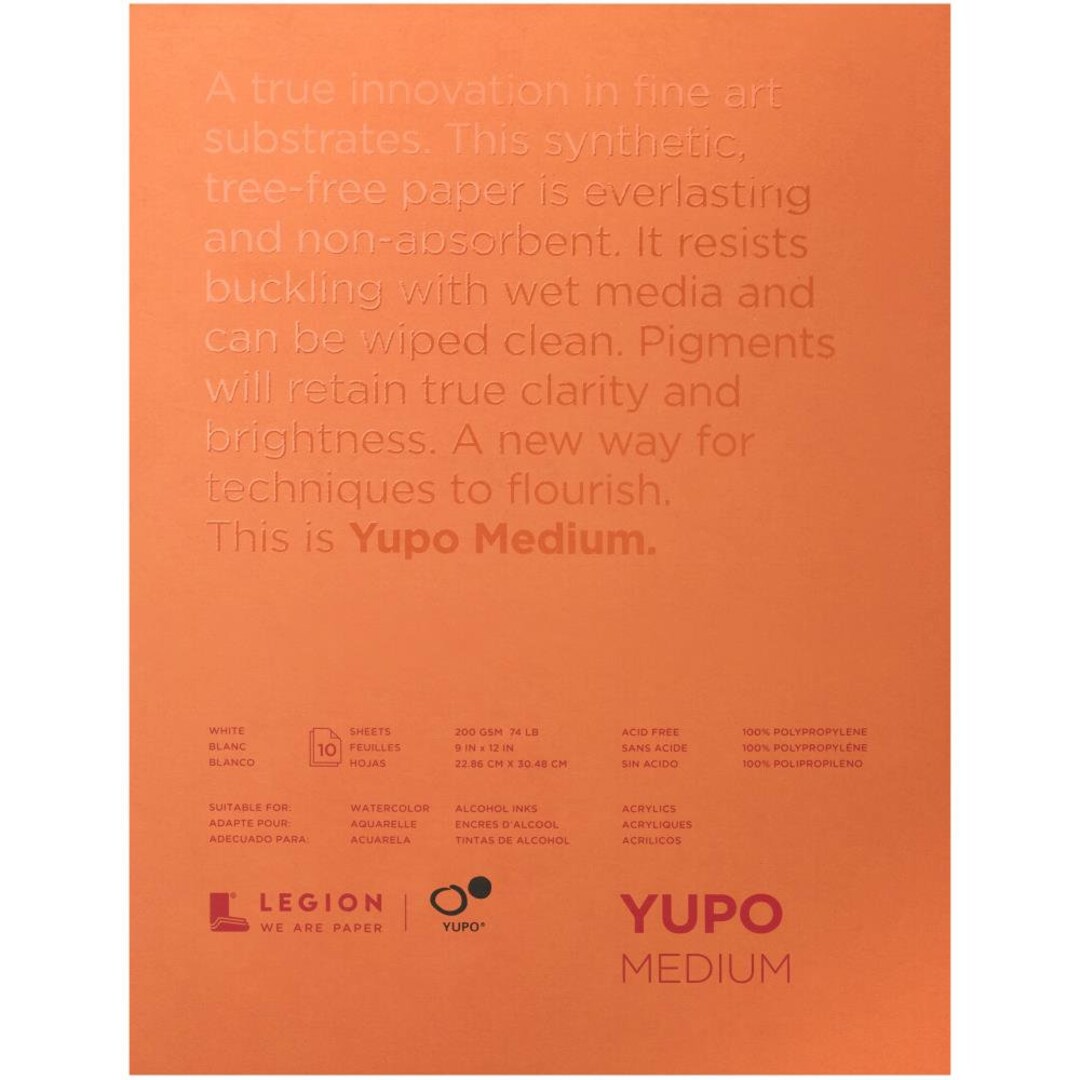 Yupo Paper, Pad With 10 Sheets, Yupo Plastic Paper for Alcohol Inks and Watercolors, 9x12 & 5x7