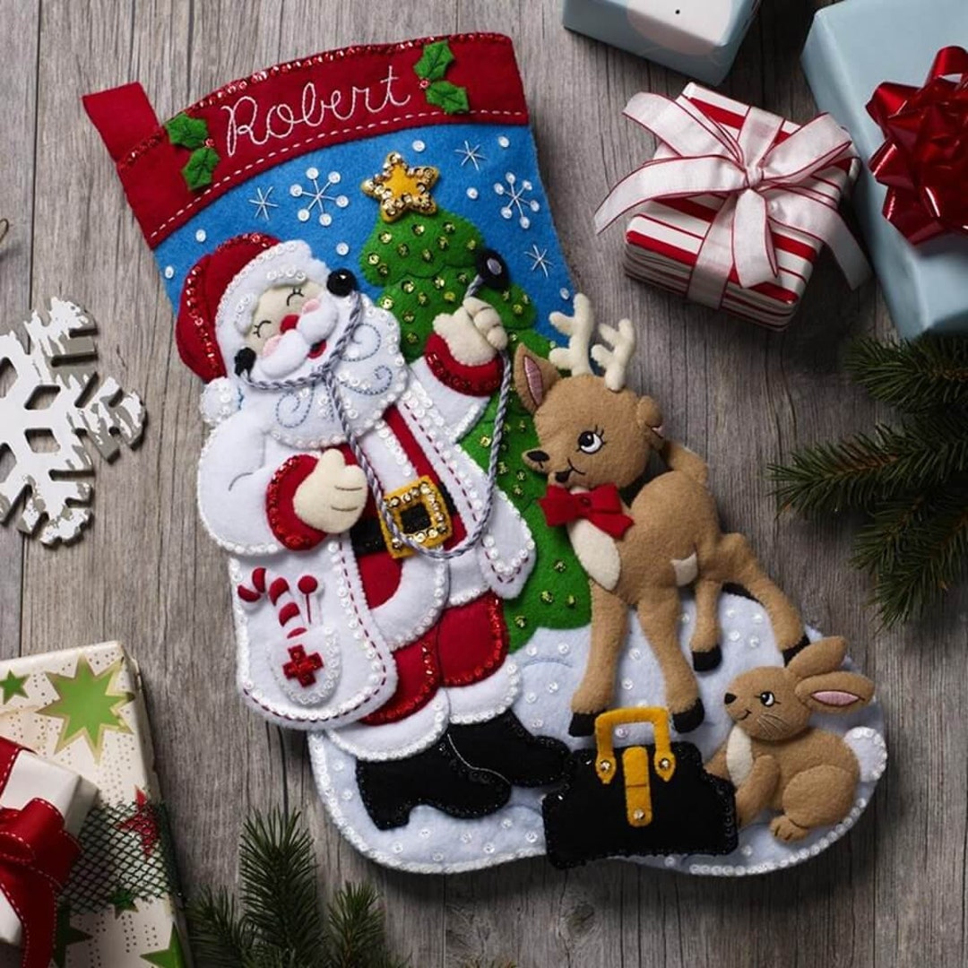 DIY Christmas Stocking Kit Christmas Decorations Holiday Etsy
