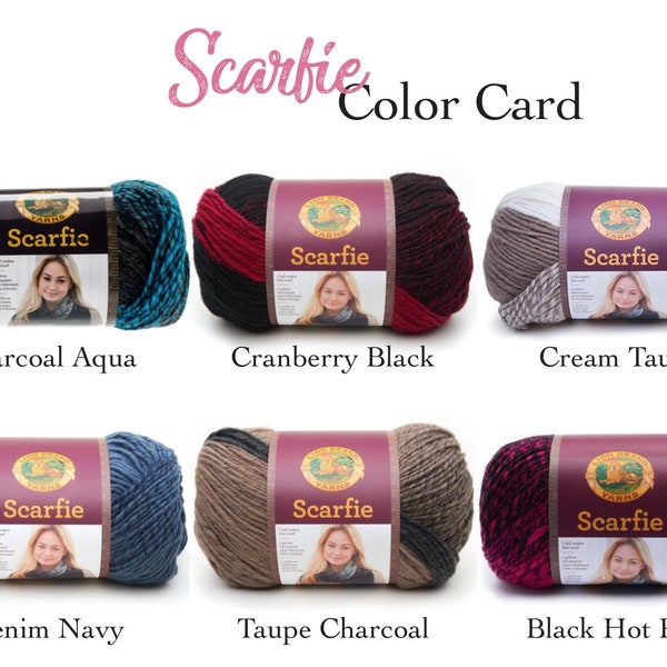 Lion Brand Scarfie Yarn - 5 Bulky Chunky Weight Yarn - Ombre for Knitting & Crocheting Scarves - Acrylic Wool Blend - Machine Wash