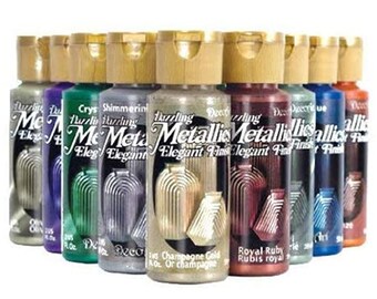 Folkart Metallic Pure Gold Outdoor Acrylic Paint (2 Ounce)