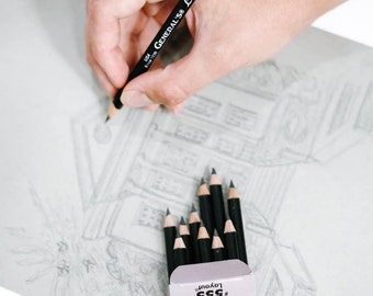 Drawing Pencils, Art Pencils, Layout Pencils by General's - Extra Soft Graphite, Extra Black Pencils, Box of 12