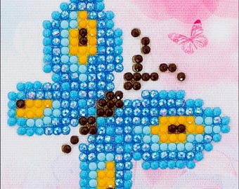 Kids Butterfly Diamond Painting Kit: Miniature Sparkle Craft (2.75 inch)