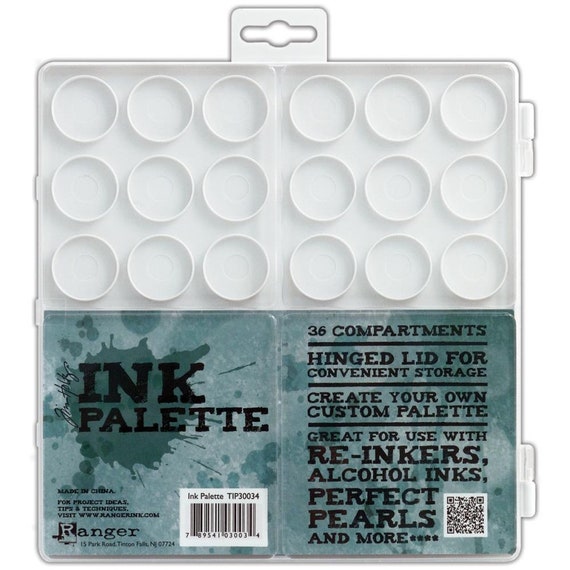 Alcohol Ink or Watercolor Palette, Tim Holtz Travel Palette, 36  Compartments With Lid, Take Your Inks and Watercolors to Paint Outdoors 