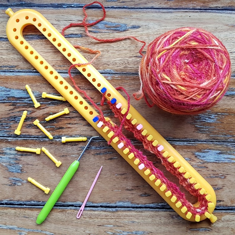 Long Knitting Loom Knitting Board with Removable Pegs like Etsy