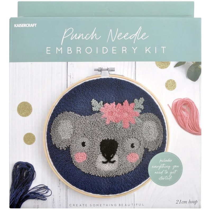 Koala Punch Needle Embroidery Kit Etsy