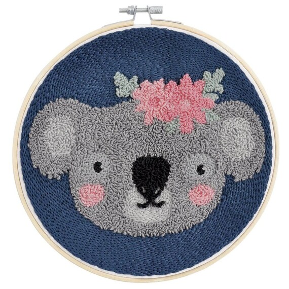 Koala Punch Needle Embroidery Kit Etsy