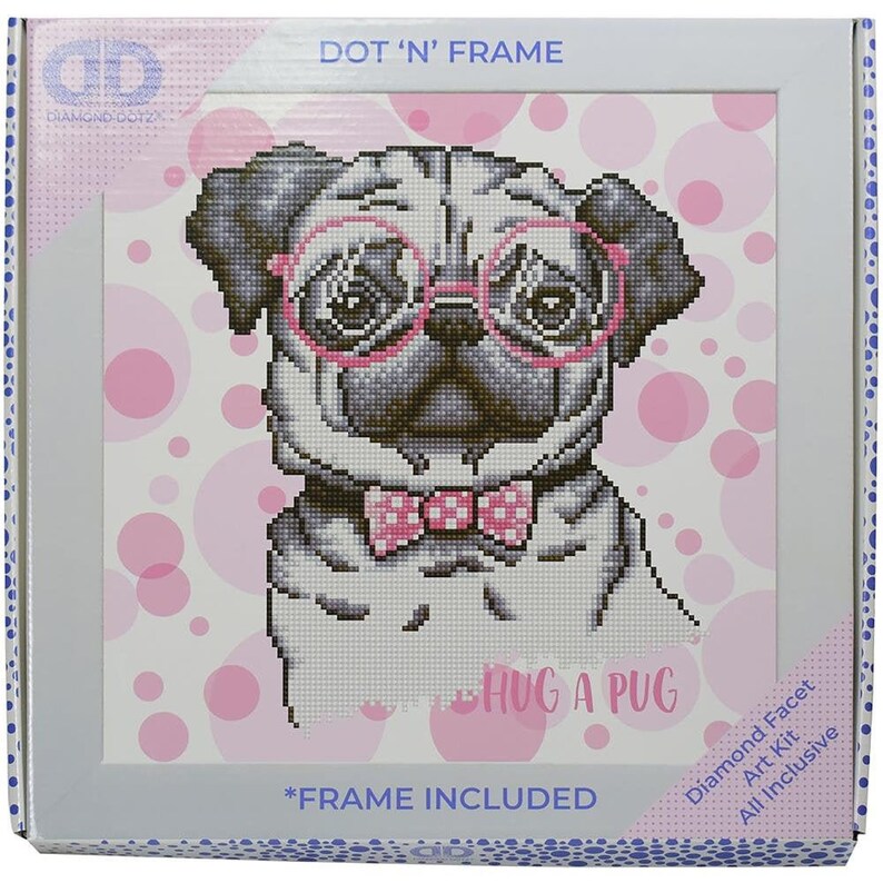 Easy Kids Room Decoration Ideas Diamond Embroidery Kit Hug A Pug with Frame Kids Crafts Diamond Dotz