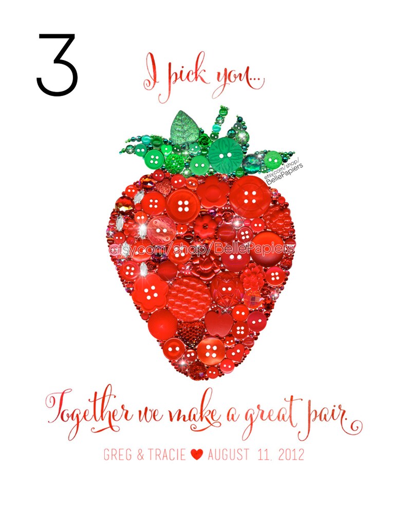 Fourth Anniversary PRINT Fruit Flowers Anniversary Button Art Etsy