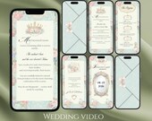 Bridgerton Era inspired Wedding Video Invitation, Animated envelope invitation, Regency Era wedding Invite, Elegant Wedding video Invite