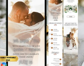 Minimalistische Hochzeitseinladung mit nachverfolgbarer Antwortzeit, Hochzeits-Countdown, Save the Date Hochzeitseinladung, elegante Website-Hochzeitseinladung, Hochzeitseinladung