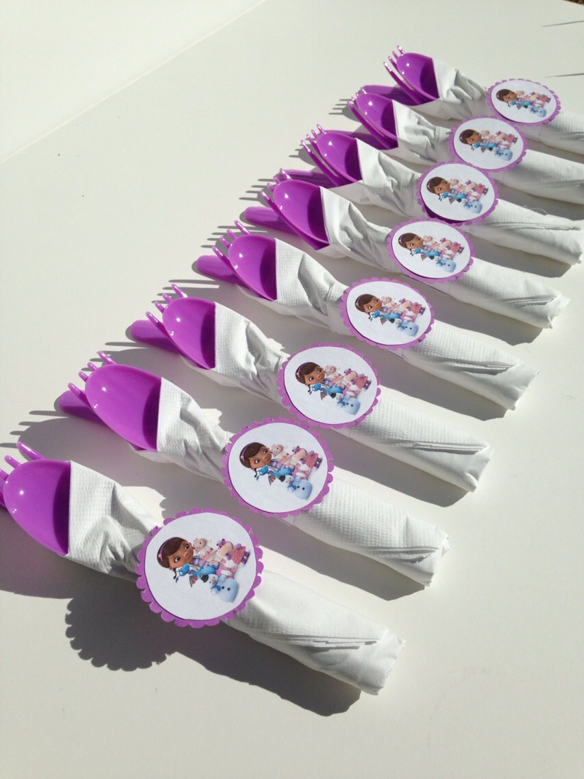 Doc Mcstuffins Birthday Party Decoration Wrapped Cutlery Etsy