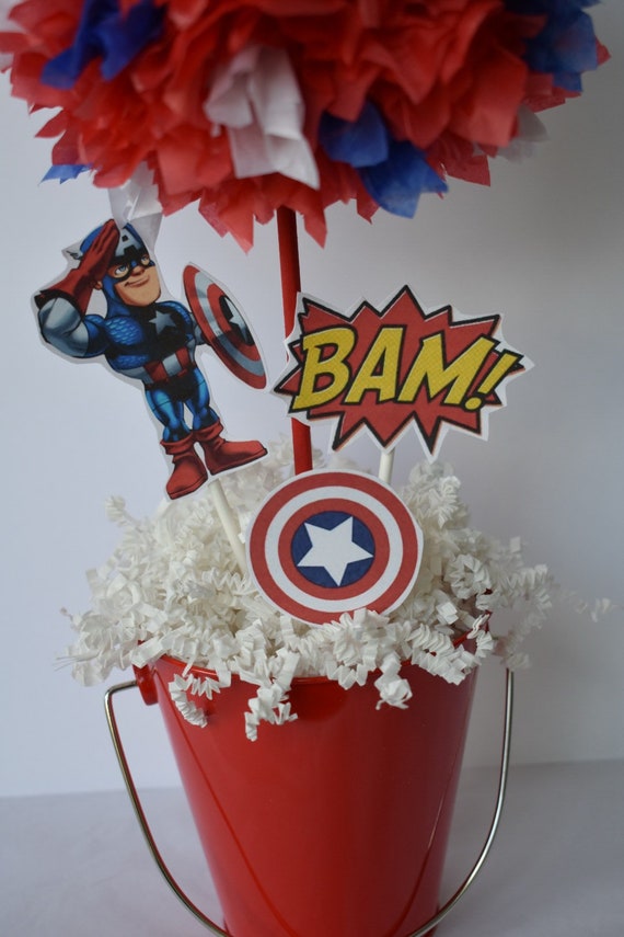 Captain America Super Hero Birthday Party Decoration Etsy