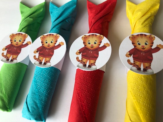 Daniel Tiger Birthday Party Cutlery Sets Wrapped Cutlery Etsy