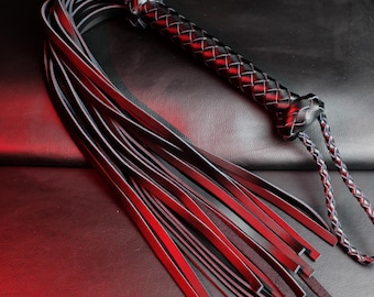 Handmade Black Leather Braided Flogger 70cm for BDSM Spanking Impact Play Genuine Leather Whip Solid Handle Bondage Fetish Gear Mature Kink