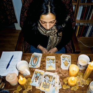 Love tarot reading shop image with crystal ball and intuitive reading aesthetic for Etsy.