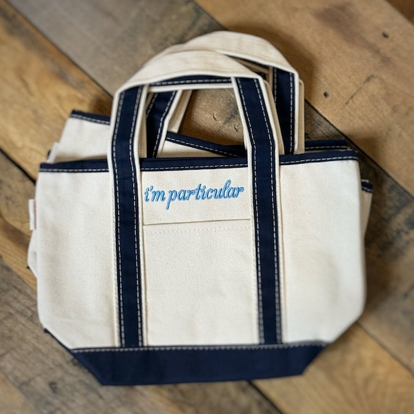 Custom Mini Tote Bag Ironic Saying Tote Small Canvas Boat Bag Gift for Her Bachelorette Gift Bridal Gift Embroidered Mini Canvas Tote