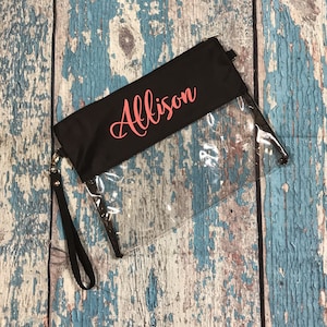 Clear Stadium Game Day Purse Use As Clutch or Crossbody | Stadium Approved Clear Bag | Clear Concert Bag | Personalized Clear Football Purse