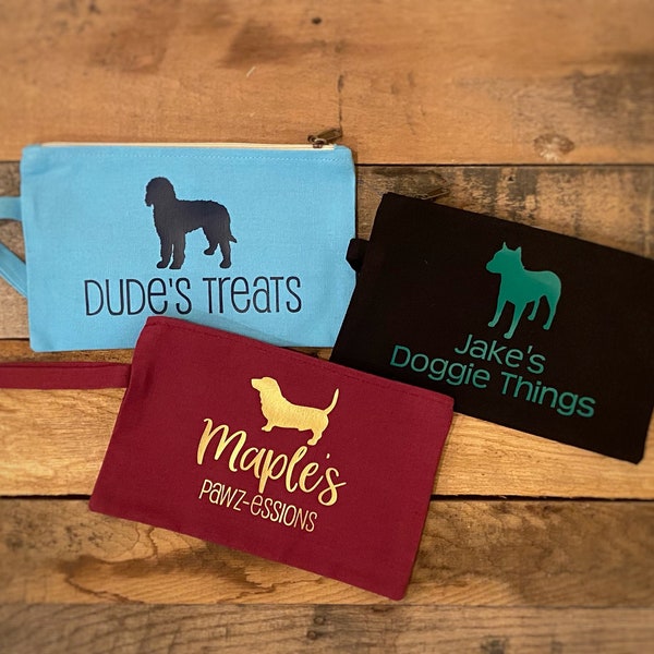 Personalized Dog Breed Pet Pouch - Pouch For Doggy Treats, Pet Supplies, Grooming, Small Pouch For Pet Tote, Dog Treat Holder, Dog Accessory