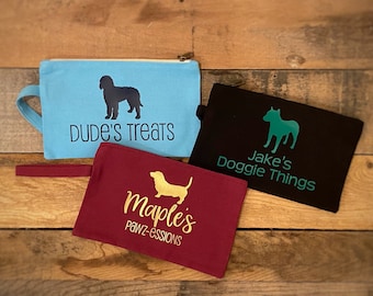 Personalized Dog Breed Pet Pouch - Pouch For Doggy Treats, Pet Supplies, Grooming, Small Pouch For Pet Tote, Dog Treat Holder, Dog Accessory