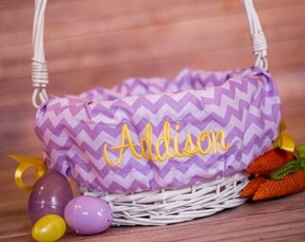 Basket Liner Easter Basket Liner Personalized Easter Basket Liner Monogrammed Easter Basket Liner Small Lavender Chevron